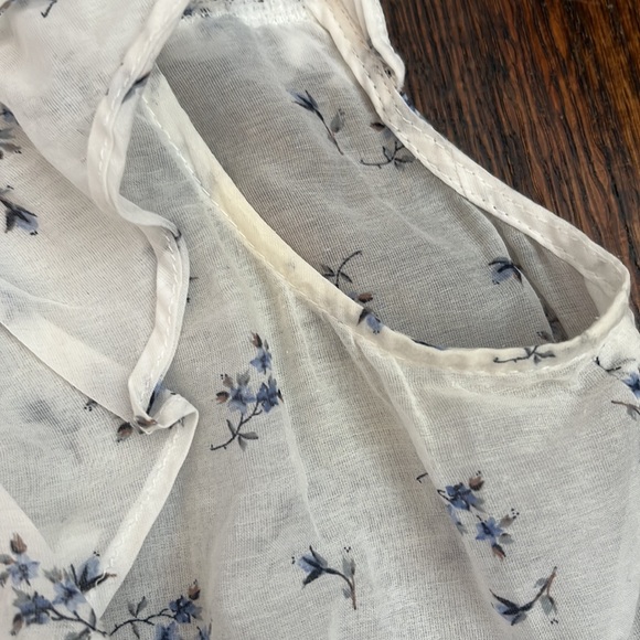 Rebecca Taylor Silk-Cotton Floral Ruffle Mini Dress Size 6 - Picture 11 of 12